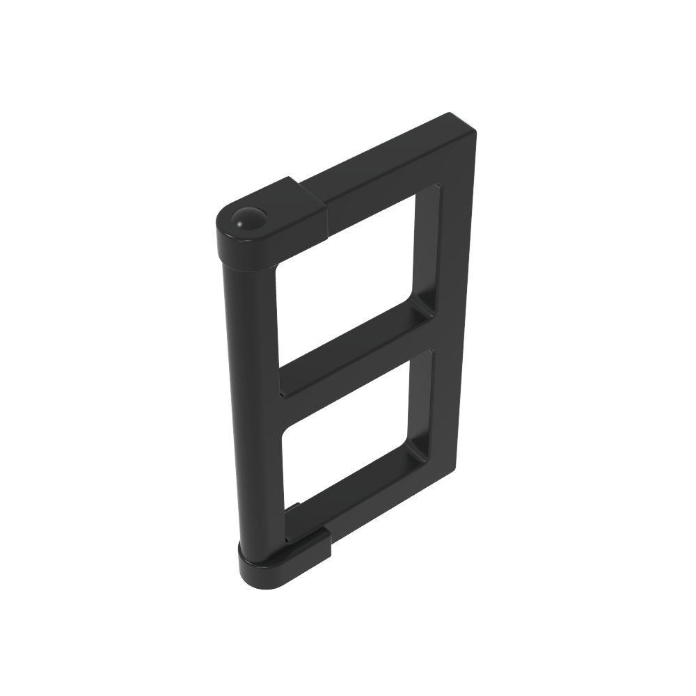 Ventana de 1 x 2 x 3 paneles con pestañas gruesas en las esquinas-MyGobricksEs