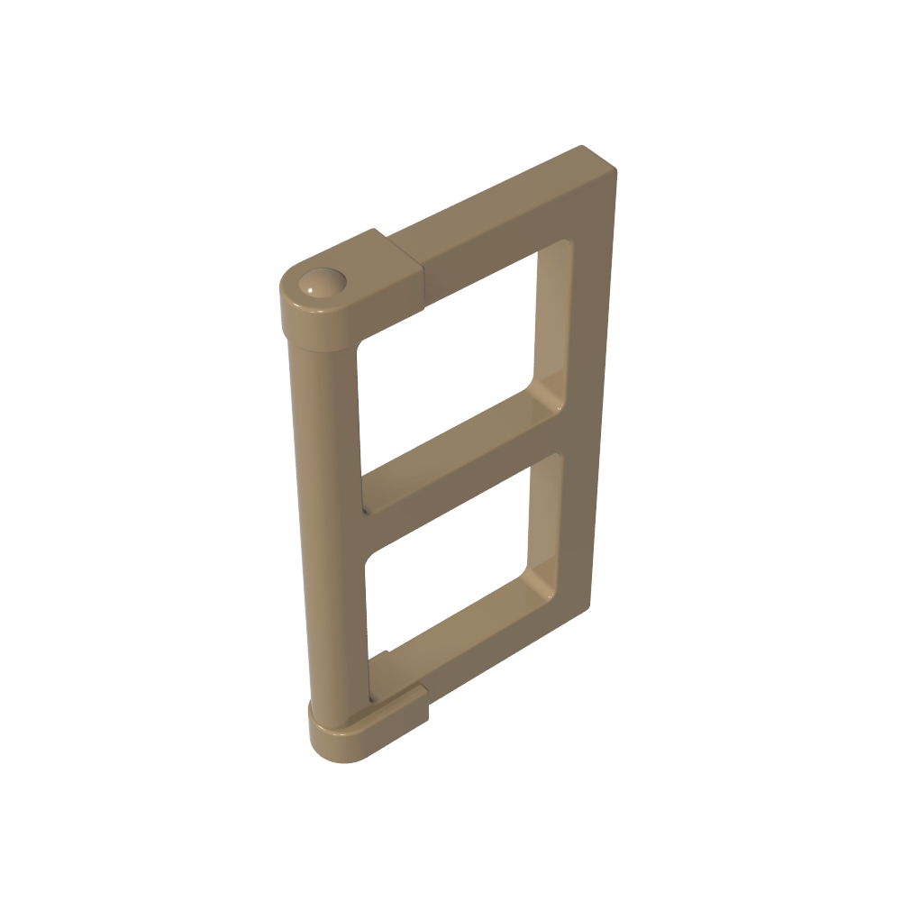 Ventana de 1 x 2 x 3 paneles con pestañas gruesas en las esquinas-MyGobricksEs