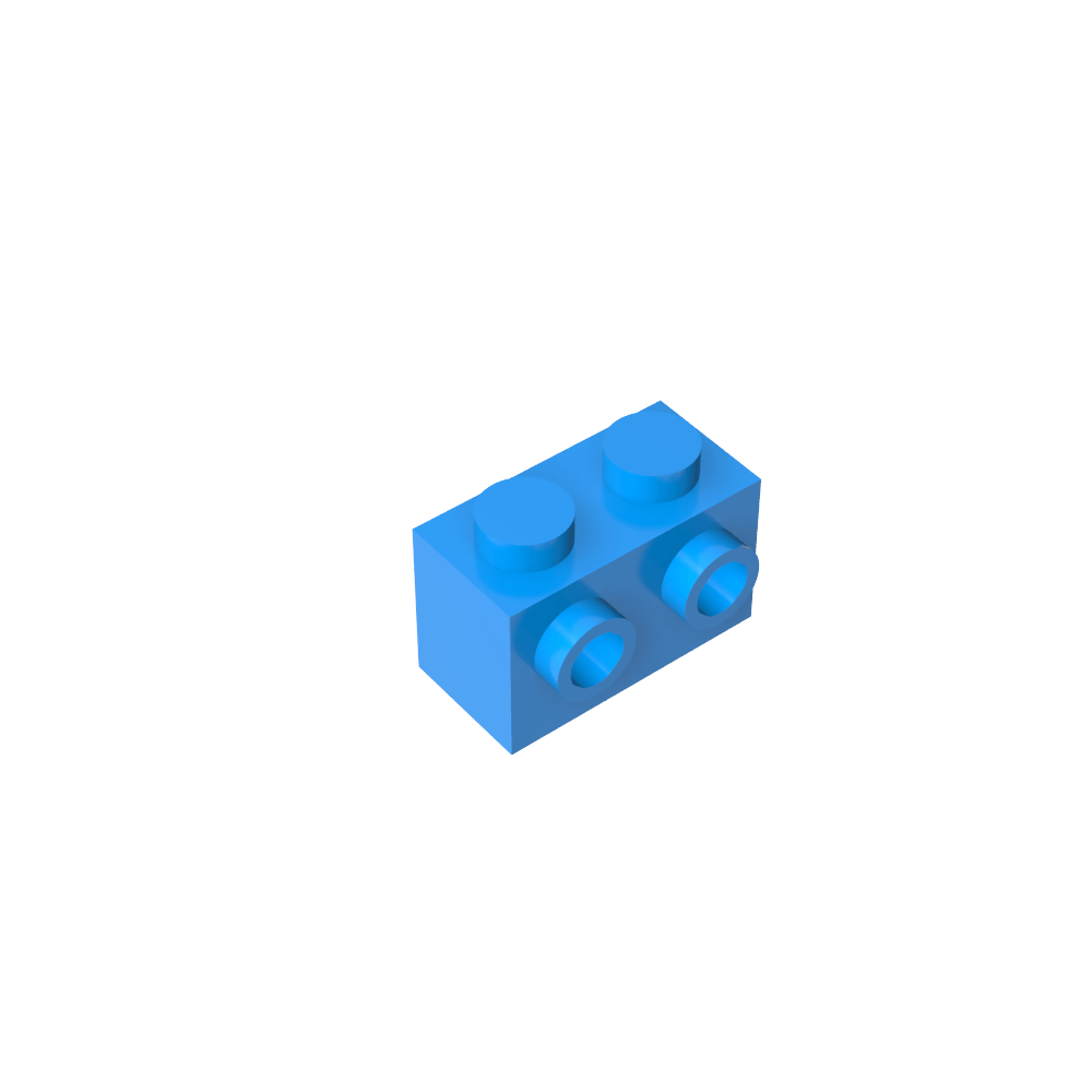 Ladrillo especial 1 x 2 con 2 montantes en 1 lado-MyGobricksEs