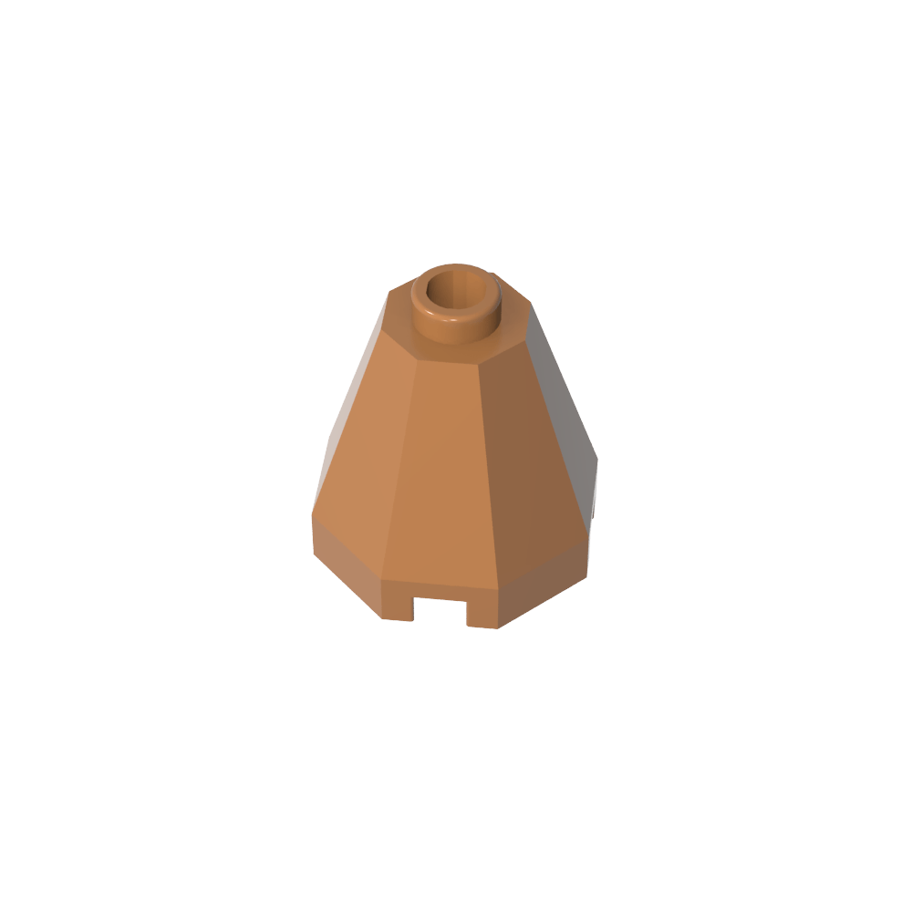 Cono 2 x 2 x 1 2/3 Octogonal, Stud Abierto-MyGobricksEs
