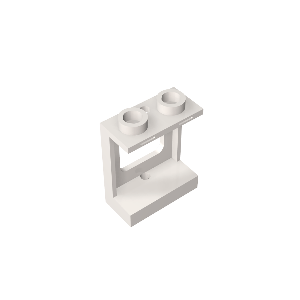 Ventana de 1 x 2 x 2, plano, un solo orificio superior e inferior para vidrio-MyGobricksEs