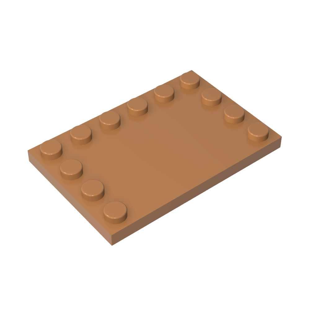 Placa especial 4 x 6 con tacos en 3 bordes-MyGobricksEs