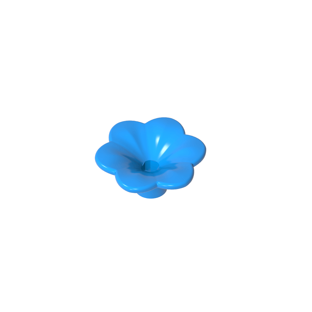 Planta, Kit de accesorios para exterior, Flor con 6 pétalos redondeados y alfiler-MyGobricksEs