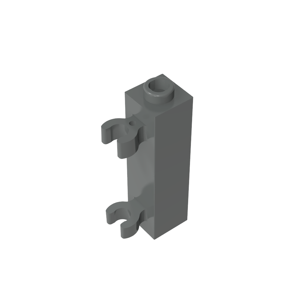 Ladrillo especial 1 x 1 x 3 con 2 clips verticales [Perno hueco, clips abiertos O]-MyGobricksEs