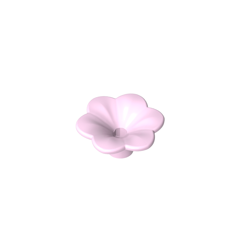 Planta, Kit de accesorios para exterior, Flor con 6 pétalos redondeados y alfiler-MyGobricksEs