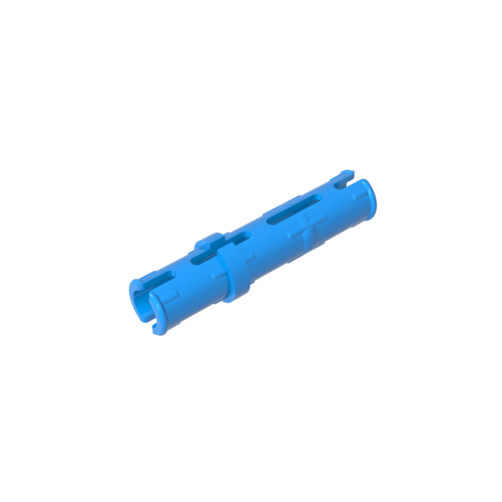 Pasador técnico largo con crestas de fricción longitudinales y 2 ranuras centrales-MyGobricksEs