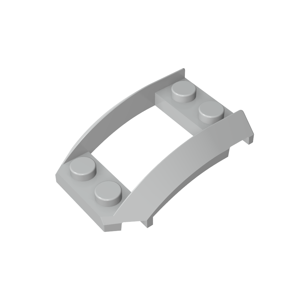 Paso de rueda, cuña 4 x 3 abierta con recorte y cuatro pernos-MyGobricksEs