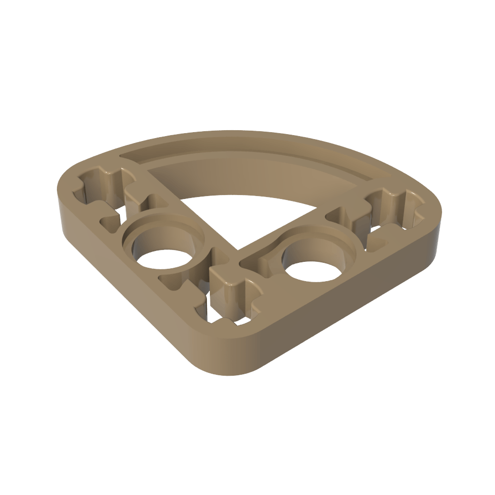 Viga técnica 3 x 3 en forma de L con un cuarto de elipse delgado-MyGobricksEs