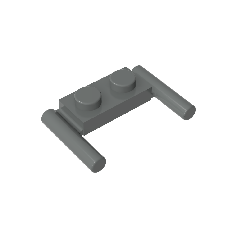 Plato especial 1 x 2 con asas [Extremos planos/Fijación baja]-MyGobricksEs