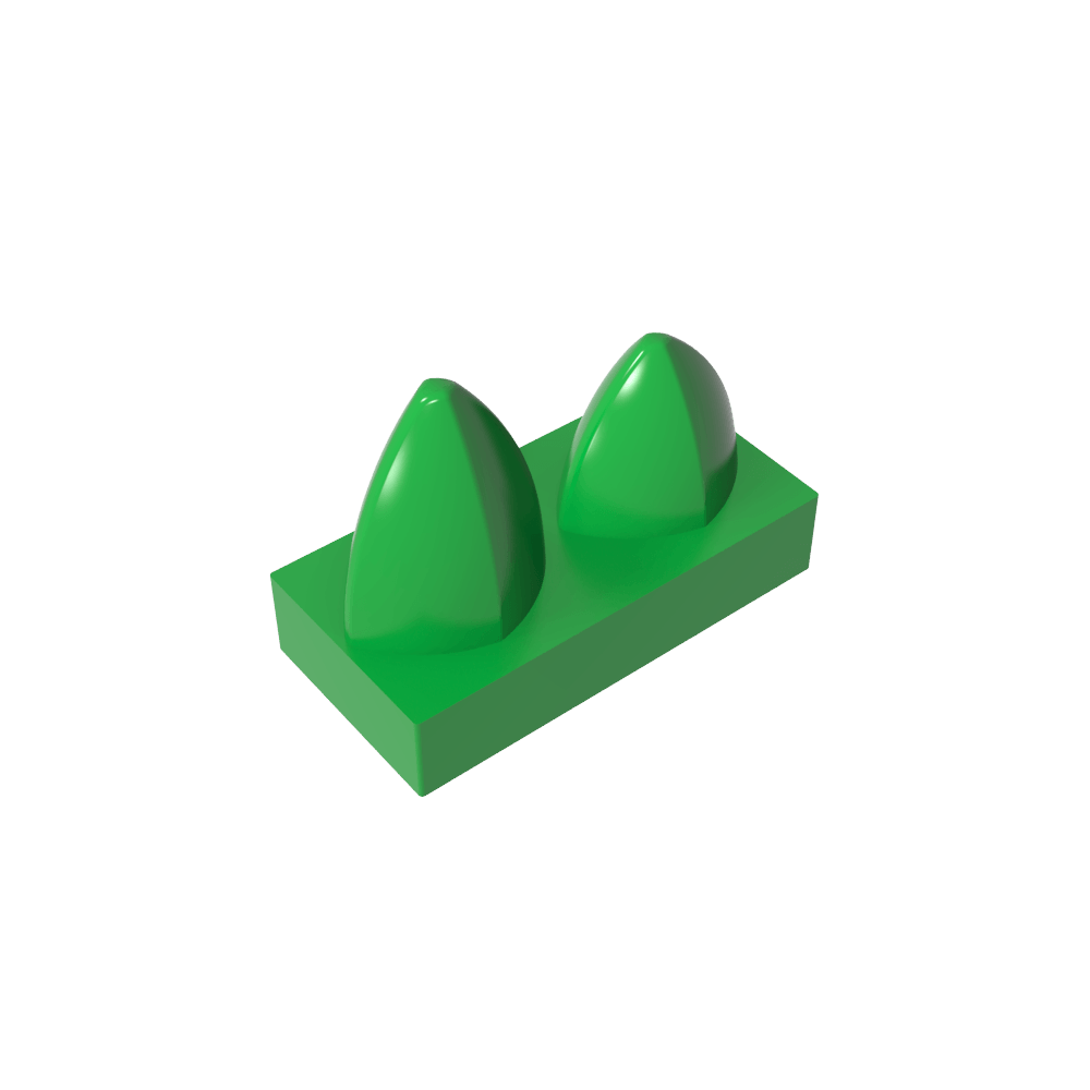 Placa 1 x 2 Especial con Dos Dientes Verticales-MyGobricksEs