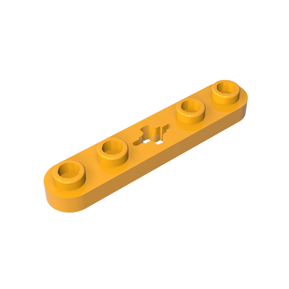Placa técnica 1 x 5 con extremos lisos, 4 pernos y orificio para eje central-MyGobricksEs