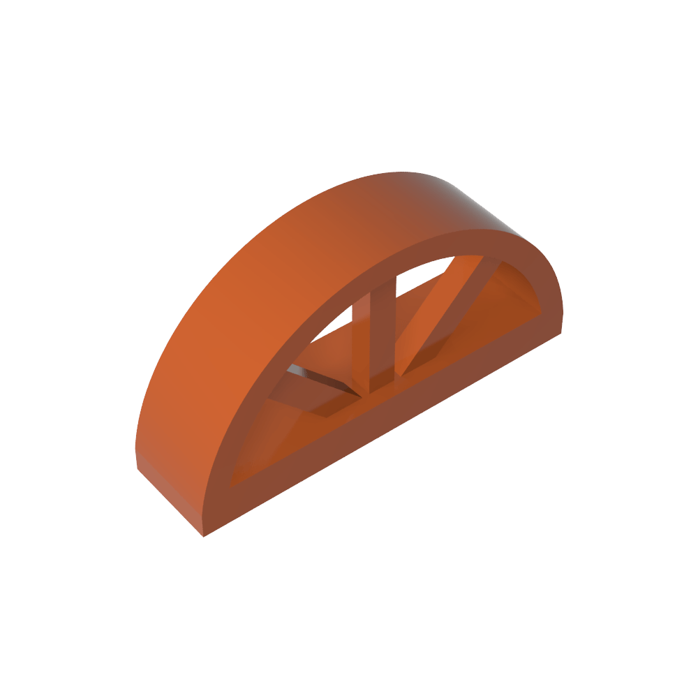 Ventana de 1 x 4 x 1 2/3 con parte superior redondeada con radios-MyGobricksEs