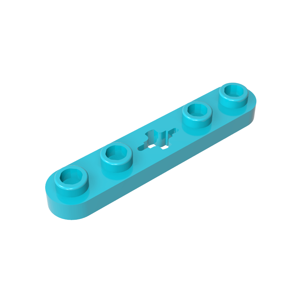 Placa técnica 1 x 5 con extremos lisos, 4 pernos y orificio para eje central-MyGobricksEs