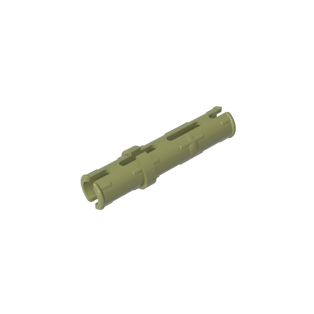 Pasador técnico largo con crestas de fricción longitudinales y 2 ranuras centrales-MyGobricksEs