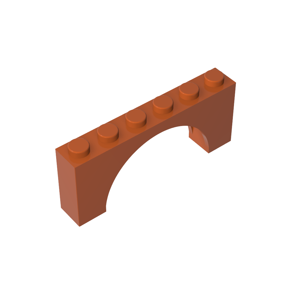 Arco de ladrillo 1 x 6 x 2 - Parte superior delgada sin parte inferior reforzada [Nueva versión]-MyGobricksEs