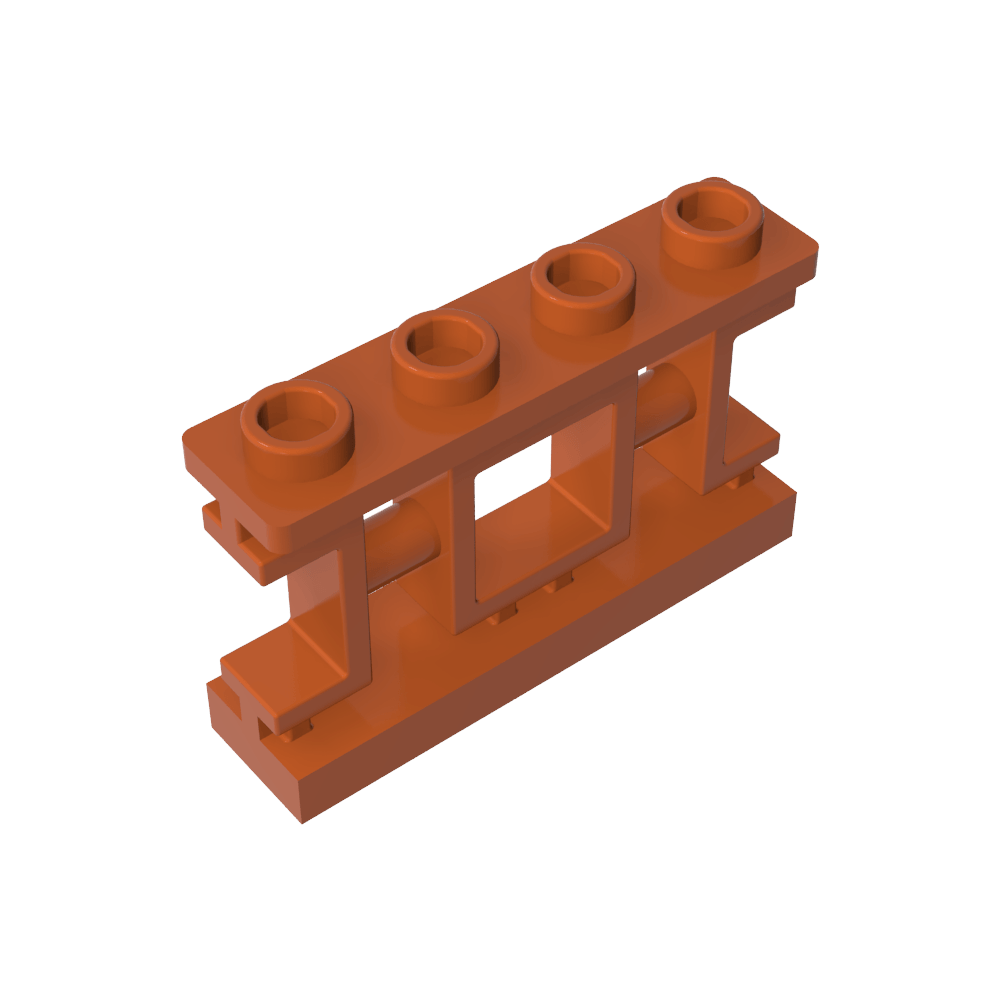 Cerca de celosía asiática ornamental de 1 x 4 x 2 con 4 montantes-MyGobricksEs