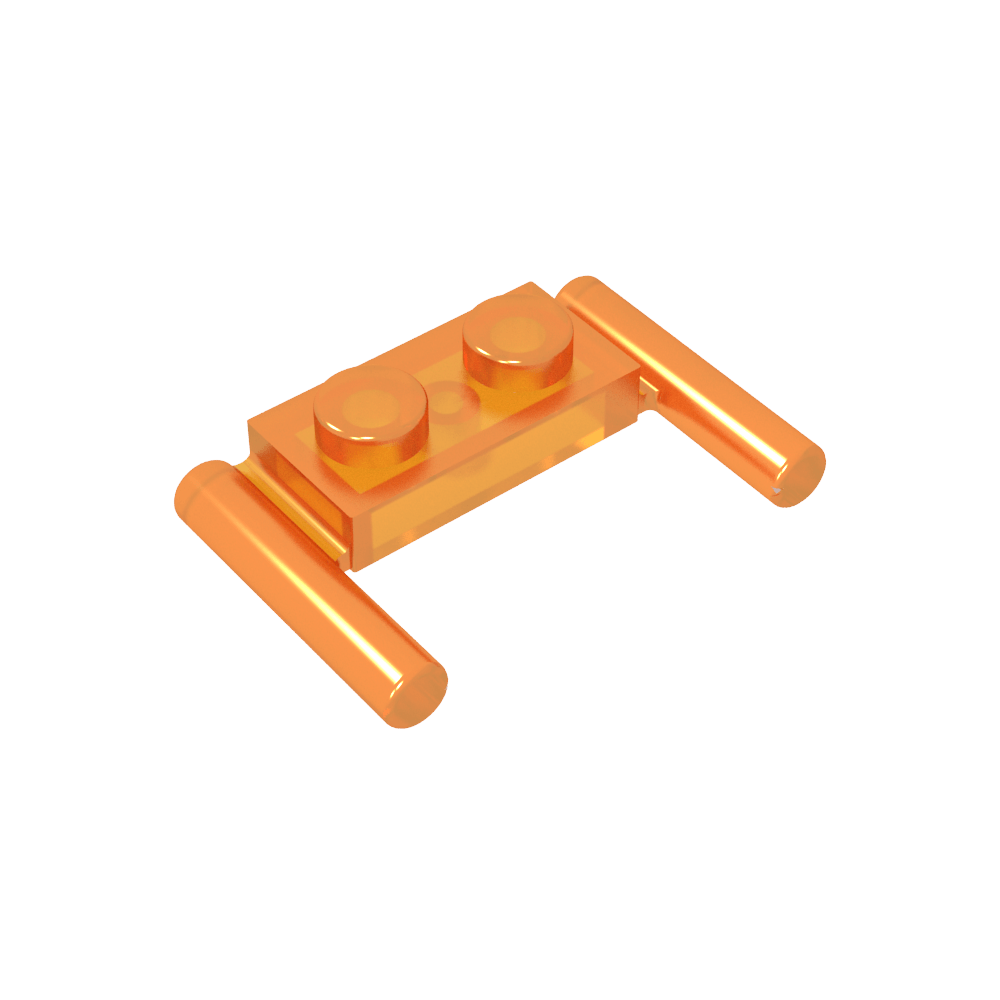 Plato especial 1 x 2 con asas [Extremos planos/Fijación baja]-MyGobricksEs