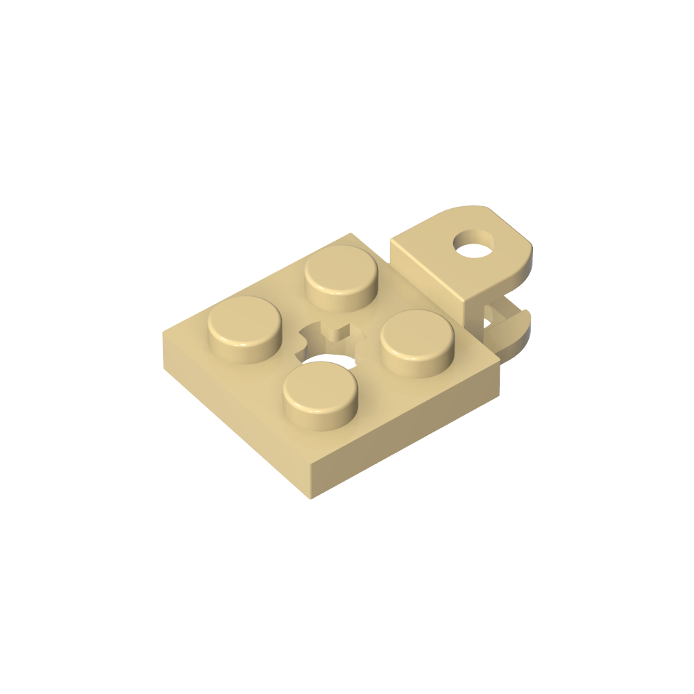 Placa especial 2 x 2 con zócalo de bola de remolque, corta, aplanada con agujeros y orificio para eje en el centro-MyGobricksEs