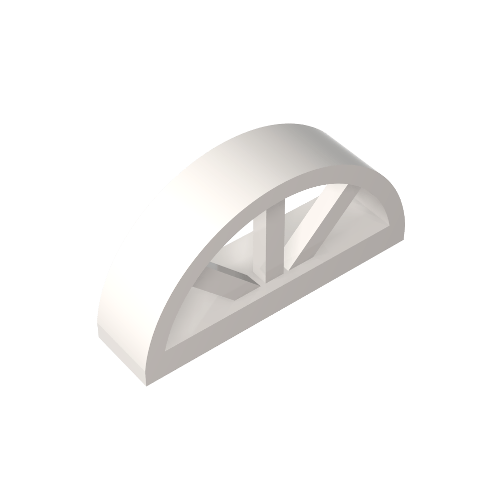 Ventana de 1 x 4 x 1 2/3 con parte superior redondeada con radios-MyGobricksEs