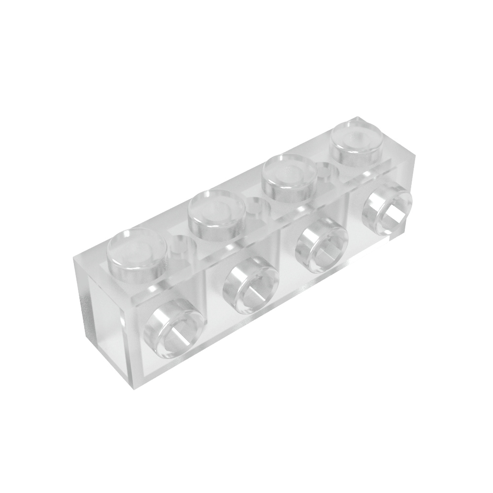 Ladrillo especial 1 x 4 con 4 montantes en un lado-MyGobricksEs