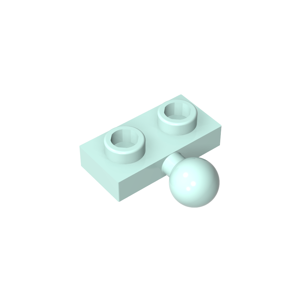 Placa especial 1 x 2 con bola de remolque central lateral de 5,9 mm-MyGobricksEs