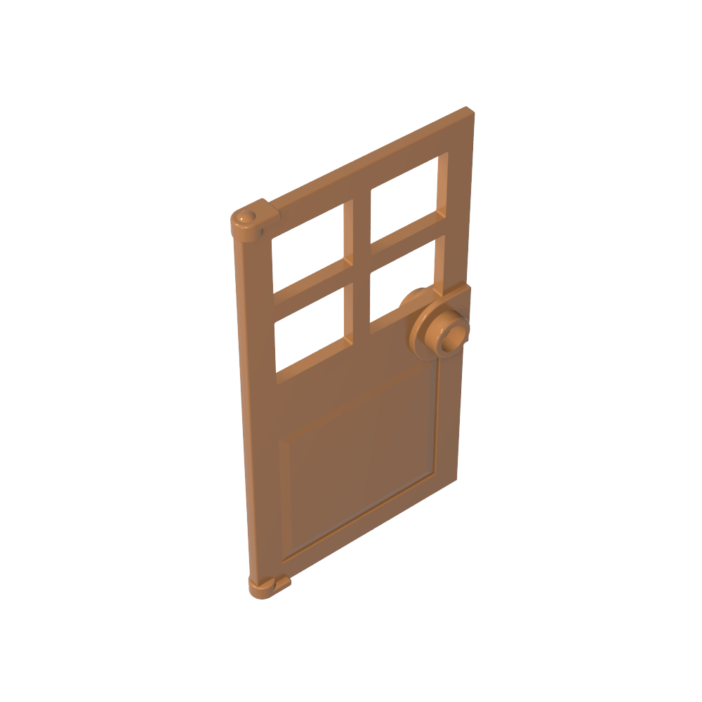 Puerta 1 x 4 x 6 con 4 paneles y manija de perno-MyGobricksEs
