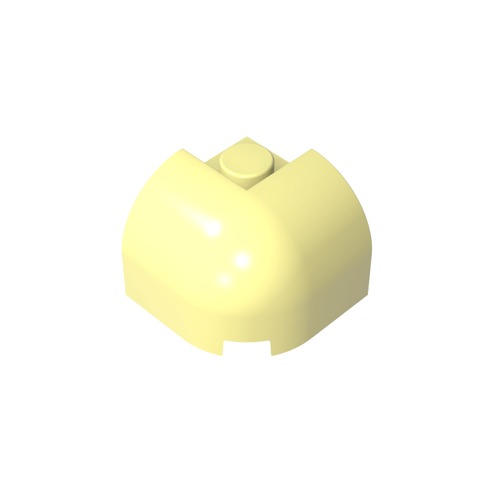 Ladrillo curvo 2 x 2 x 1 1/3 con parte superior curva - Esquina-MyGobricksEs