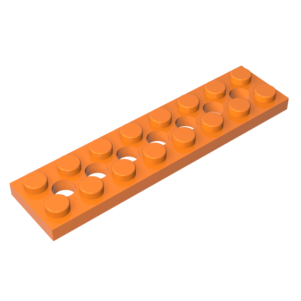 Placa técnica 2 x 8 [7 agujeros]-MyGobricksEs