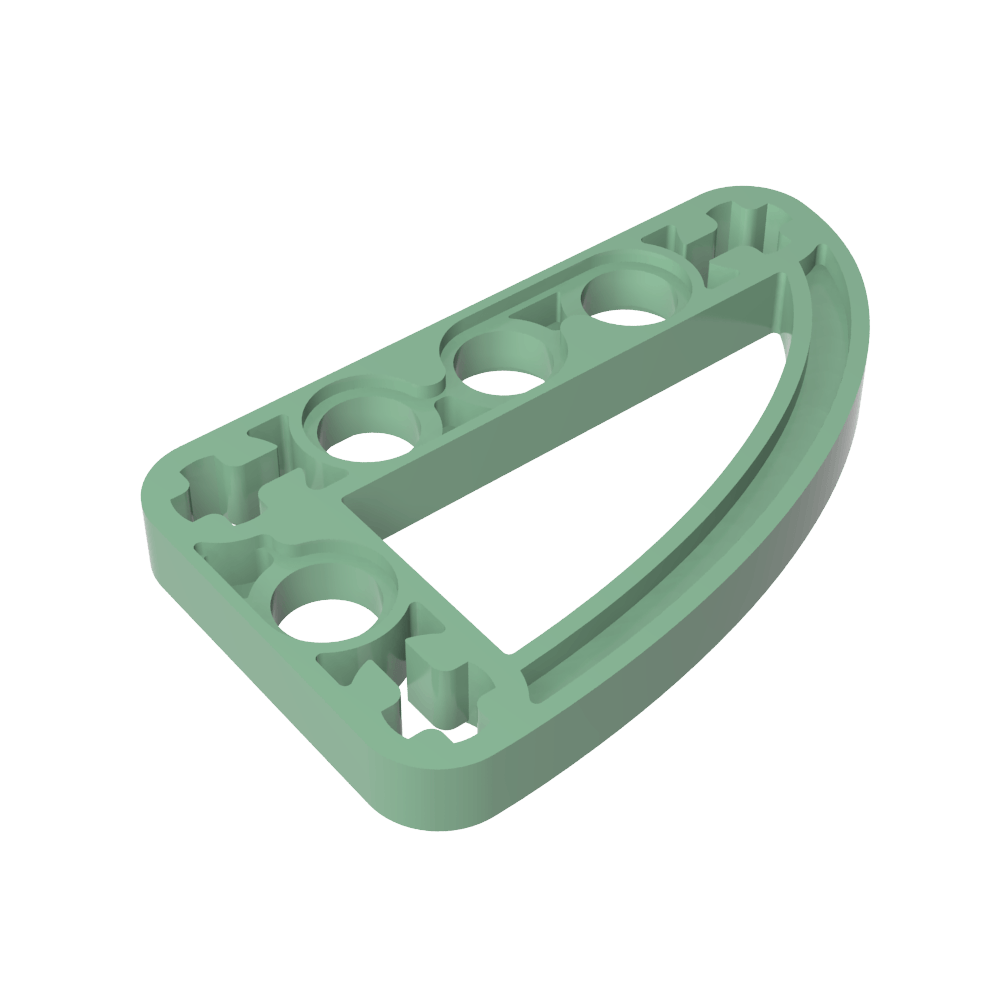 Viga técnica 3 x 5 en forma de L con un cuarto de elipse delgado-MyGobricksEs