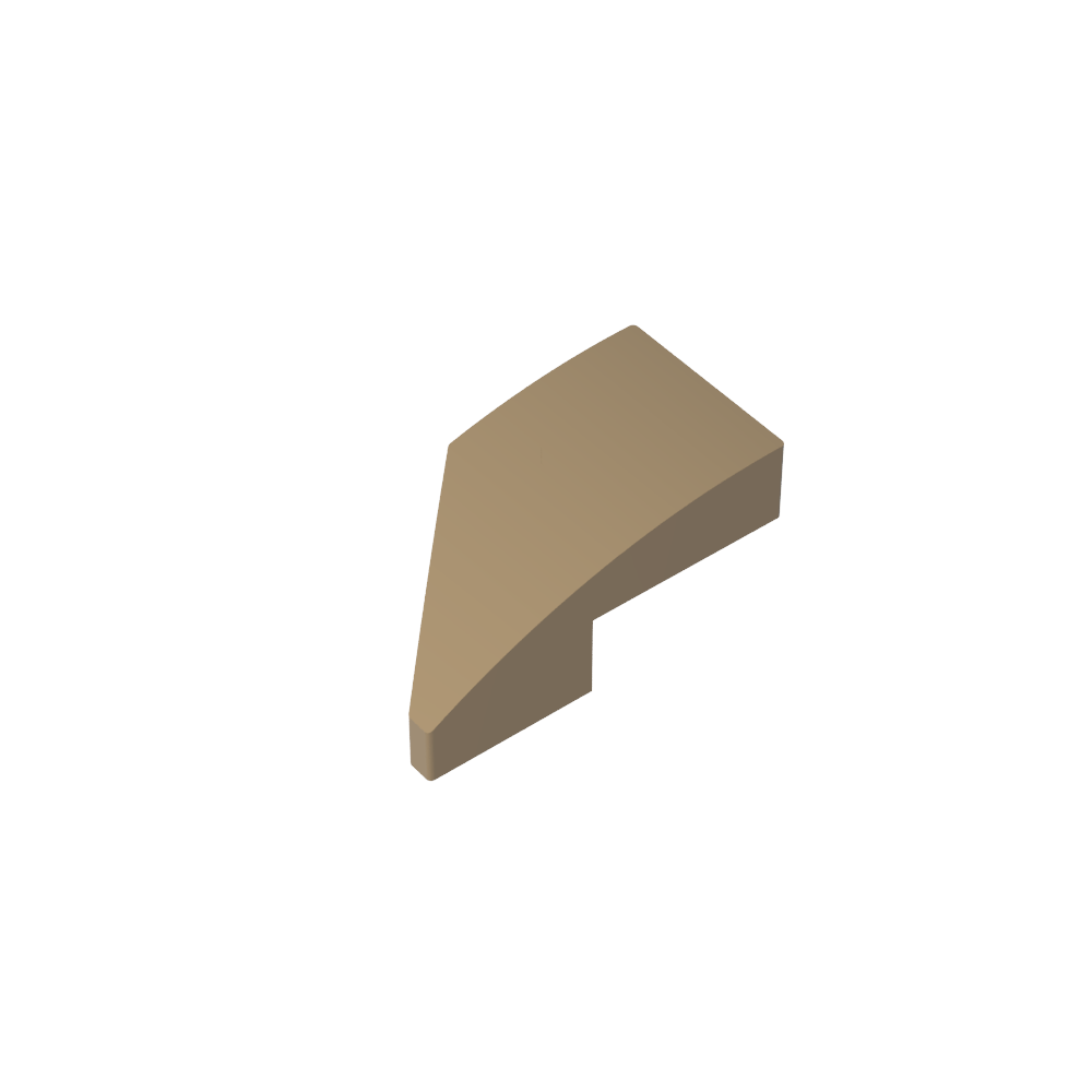 Pendiente curva 2 x 1 con muesca para perno a la derecha-MyGobricksEs