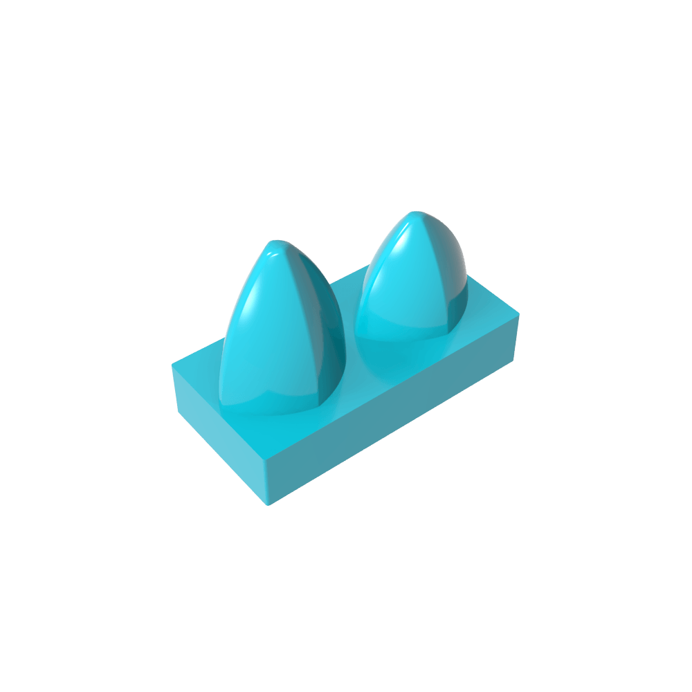 Placa 1 x 2 Especial con Dos Dientes Verticales-MyGobricksEs