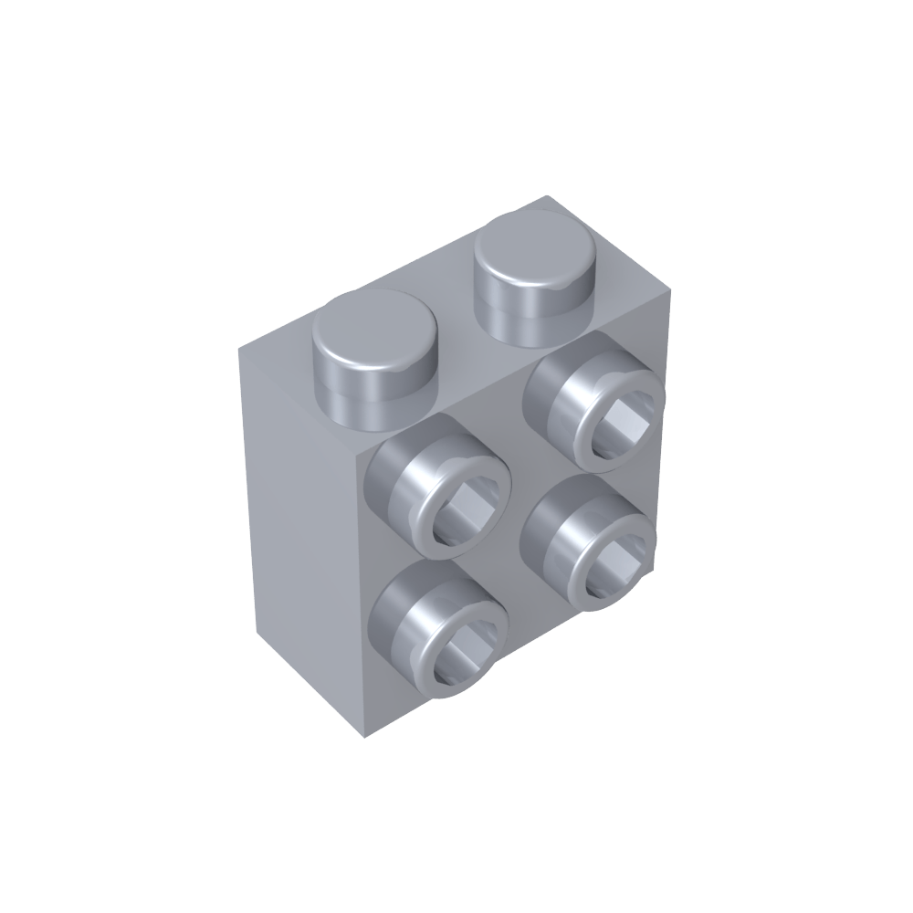 Ladrillo especial 1 x 2 x 1 2/3 con cuatro montantes en un lado-MyGobricksEs