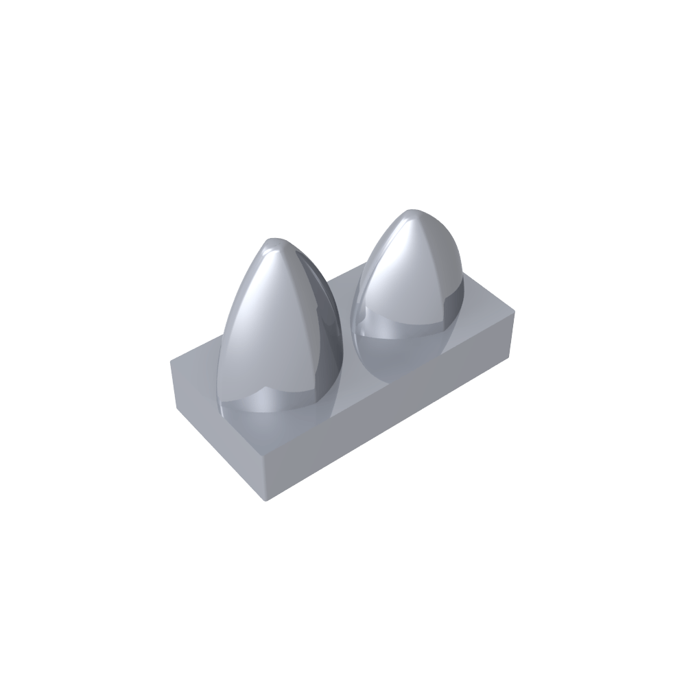 Placa 1 x 2 Especial con Dos Dientes Verticales-MyGobricksEs