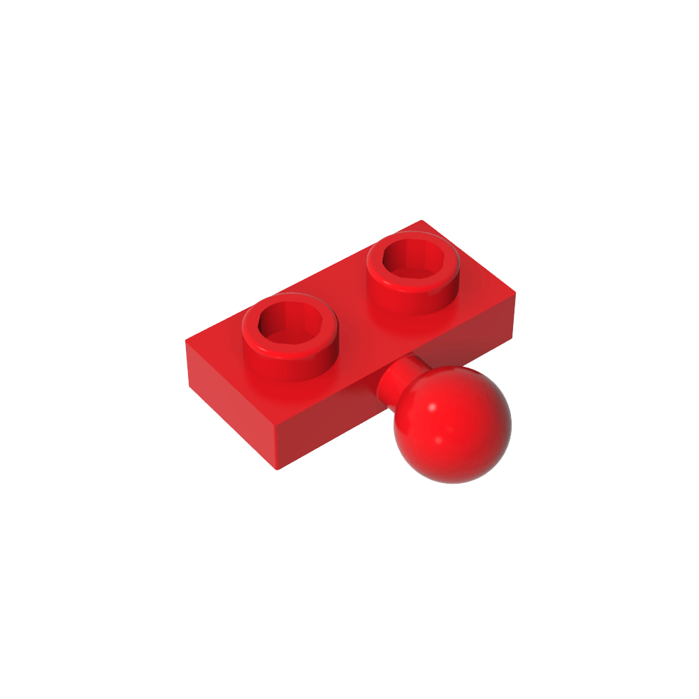 Placa especial 1 x 2 con bola de remolque central lateral de 5,9 mm-MyGobricksEs