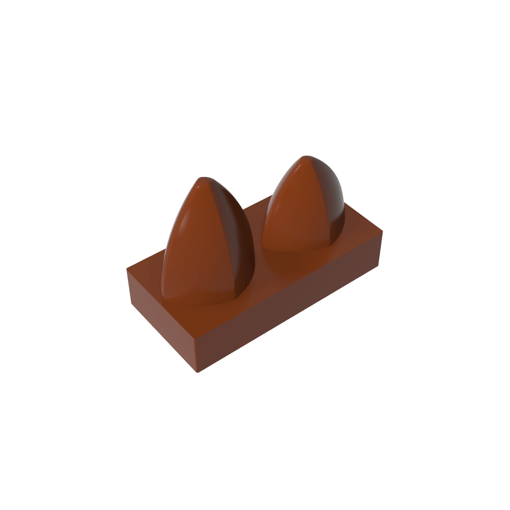 Placa 1 x 2 Especial con Dos Dientes Verticales-MyGobricksEs