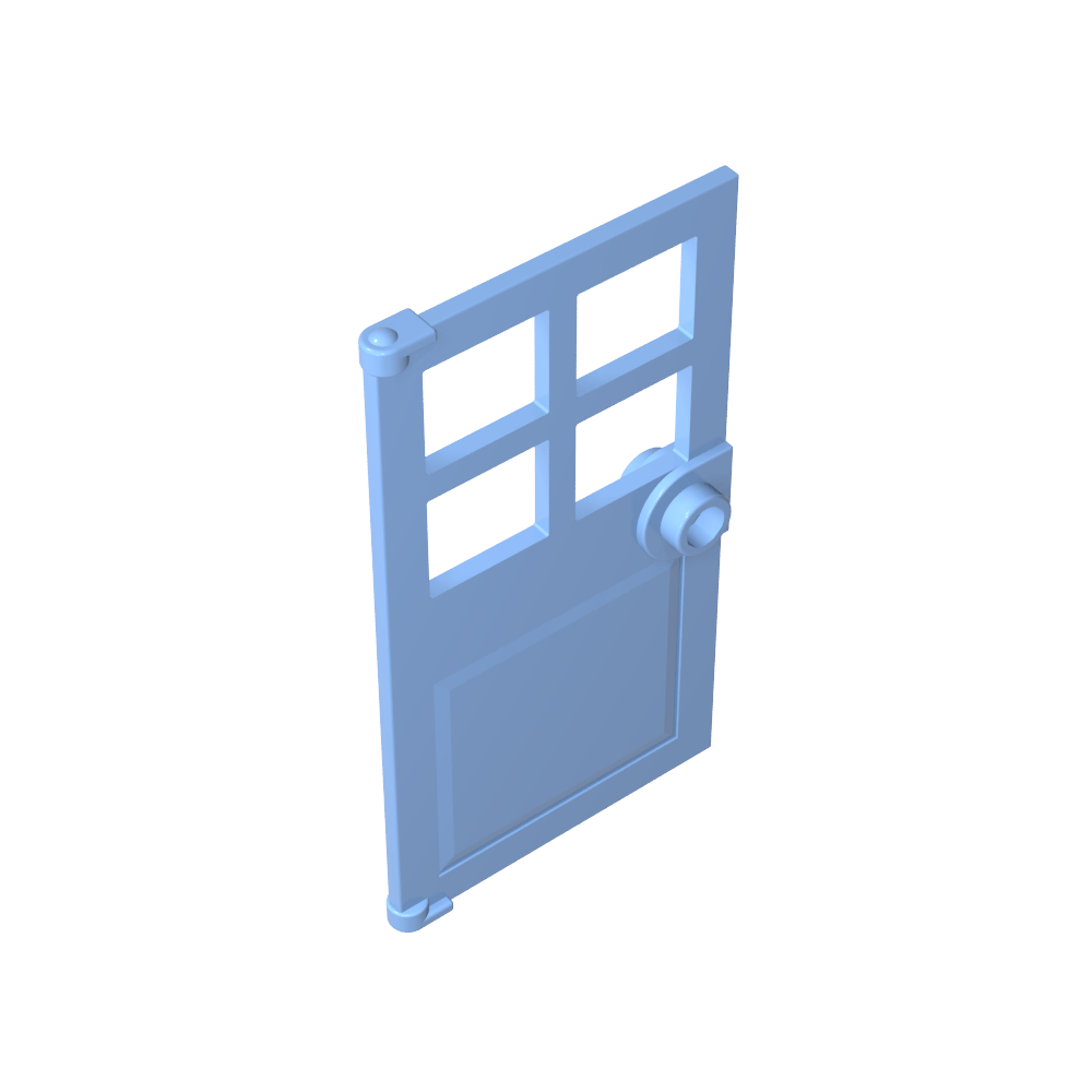 Puerta 1 x 4 x 6 con 4 paneles y manija de perno-MyGobricksEs