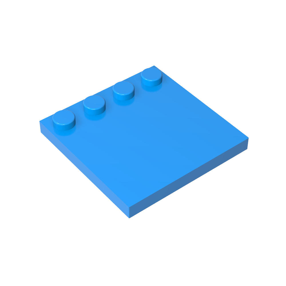 Placas especiales 4x4 con tacos en un borde [lisas]-MyGobricksEs