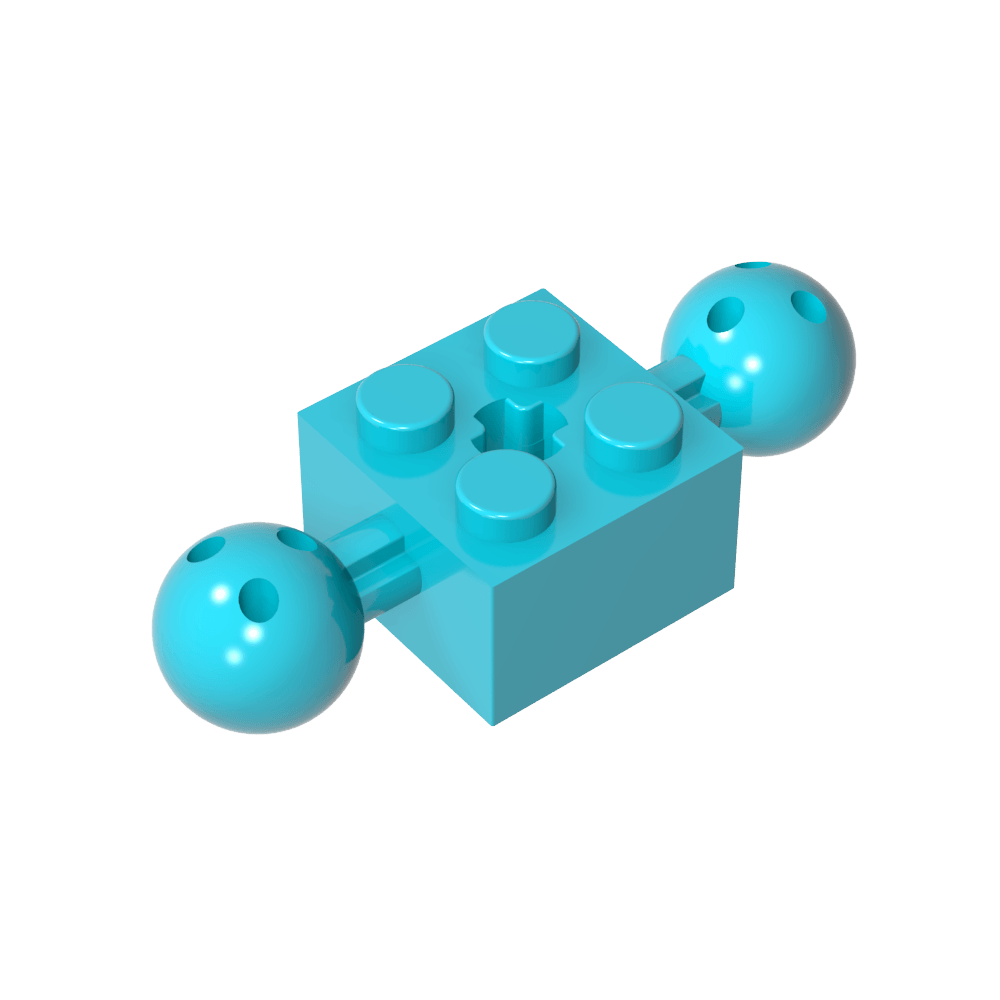 Technic Brick Special 2 x 2 con bolas de 10,2 mm con agujeros y agujero para eje-MyGobricksEs