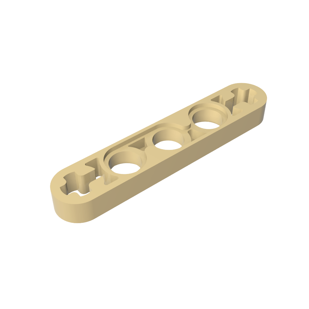 Viga técnica 1 x 5 delgada con orificios para ejes en los extremos-MyGobricksEs