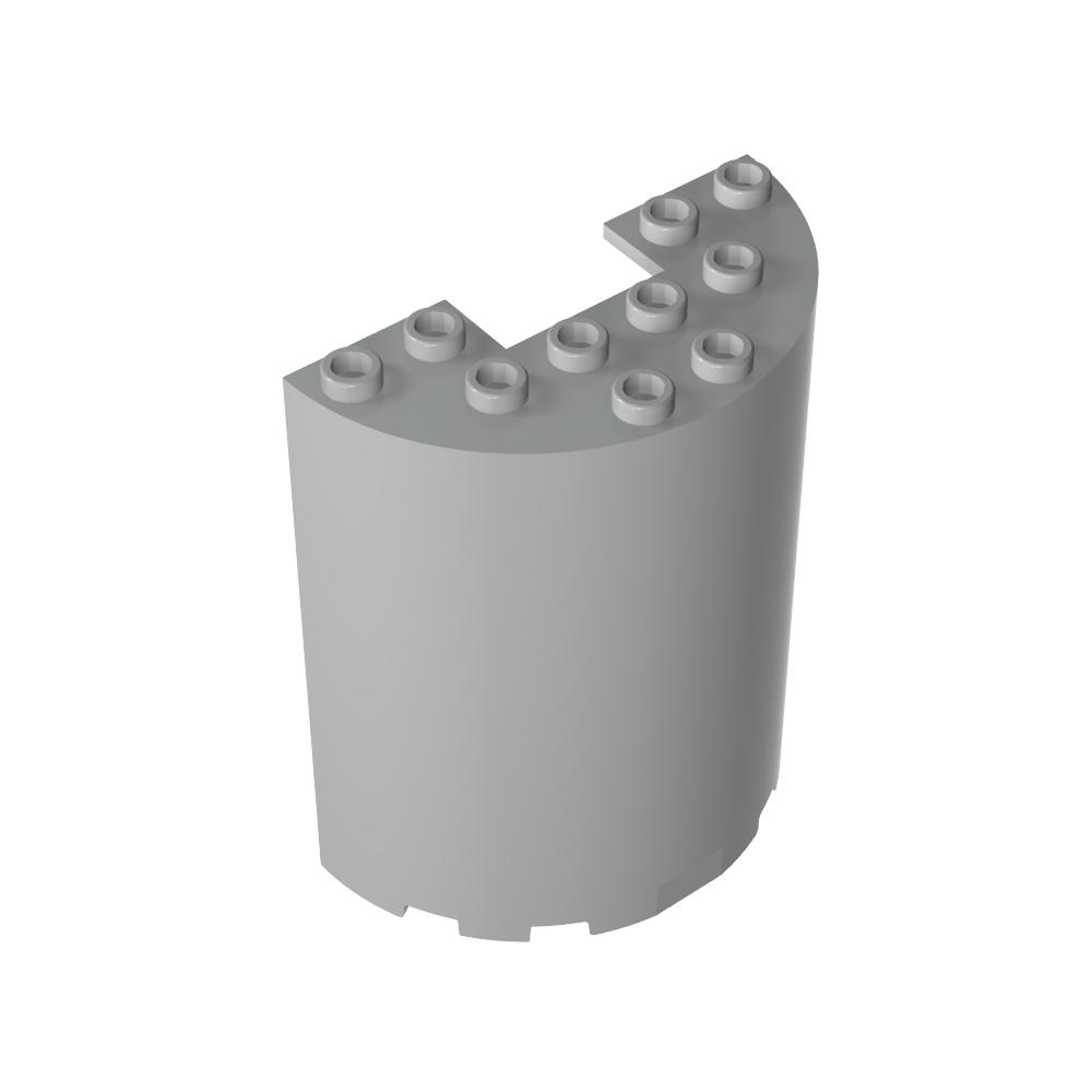 Cilindro medio de 3 x 6 x 6 con recorte de 1 x 2-MyGobricksEs