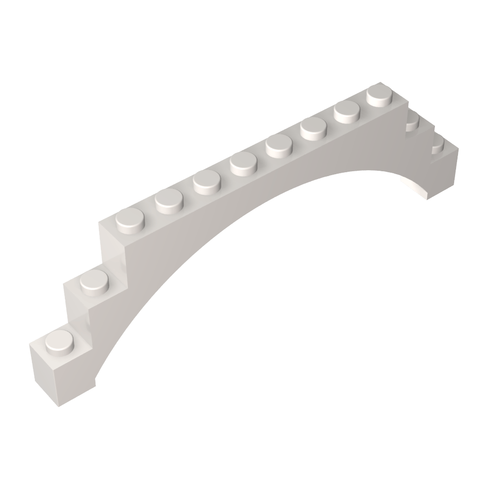 Arco de ladrillo 1 x 12 x 3 Arco elevado con 5 soportes transversales-MyGobricksEs