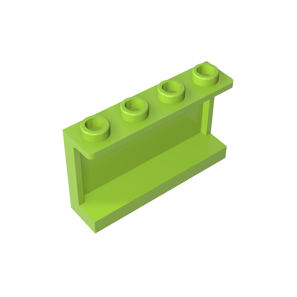 Panel 1 x 4 x 2 con soportes laterales - Montantes huecos-MyGobricksEs