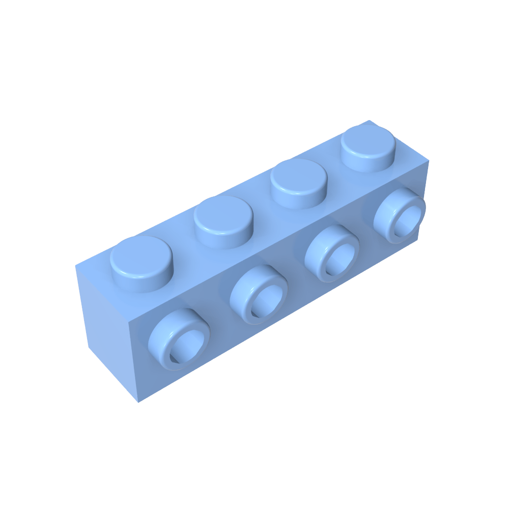 Ladrillo especial 1 x 4 con 4 montantes en un lado-MyGobricksEs