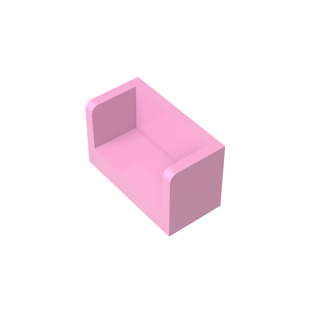 Panel 1 x 2 x 1 con esquinas redondeadas y 2 lados-MyGobricksEs