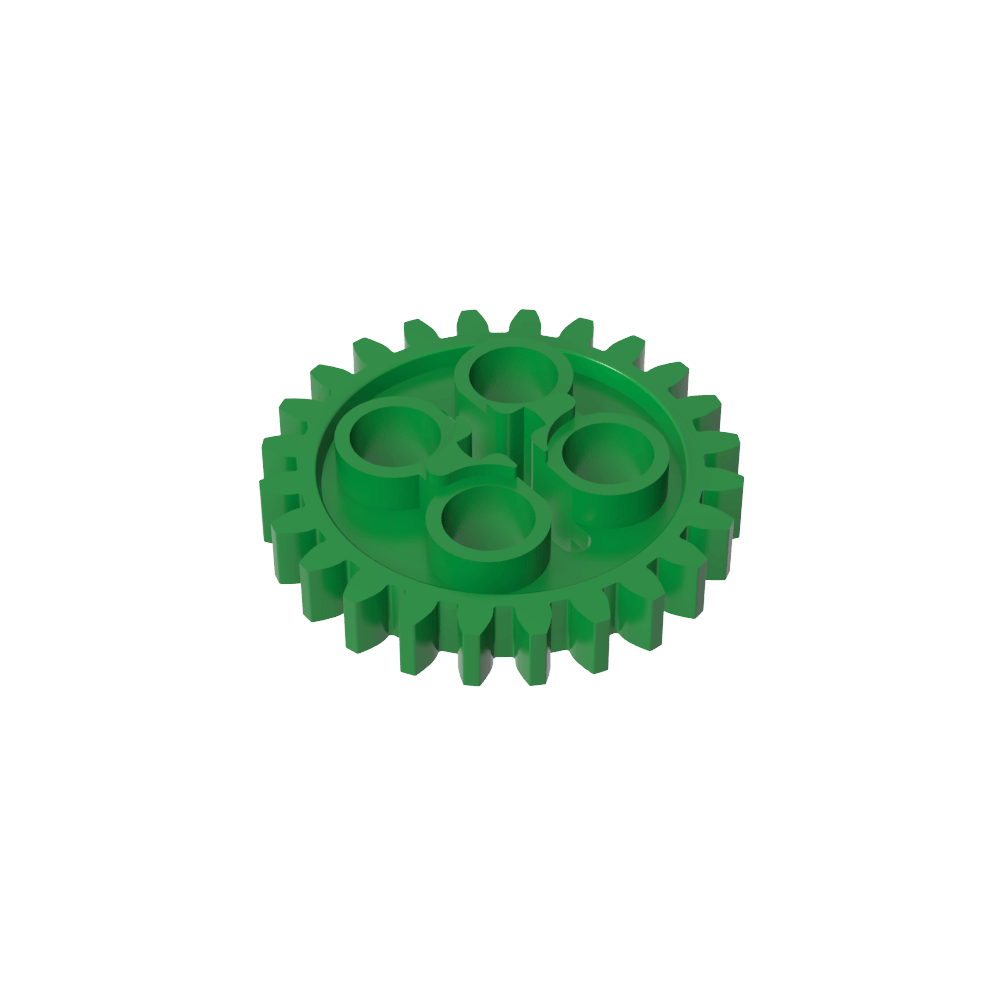 Engranaje Technic de 24 dientes [estilo antiguo - Tres orificios para ejes]-MyGobricksEs