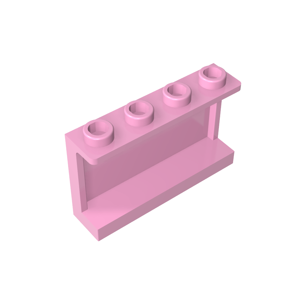 Panel 1 x 4 x 2 con soportes laterales - Montantes huecos-MyGobricksEs