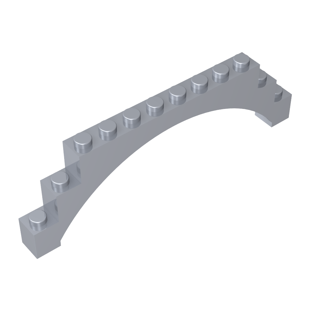 Arco de ladrillo 1 x 12 x 3 Arco elevado con 5 soportes transversales-MyGobricksEs