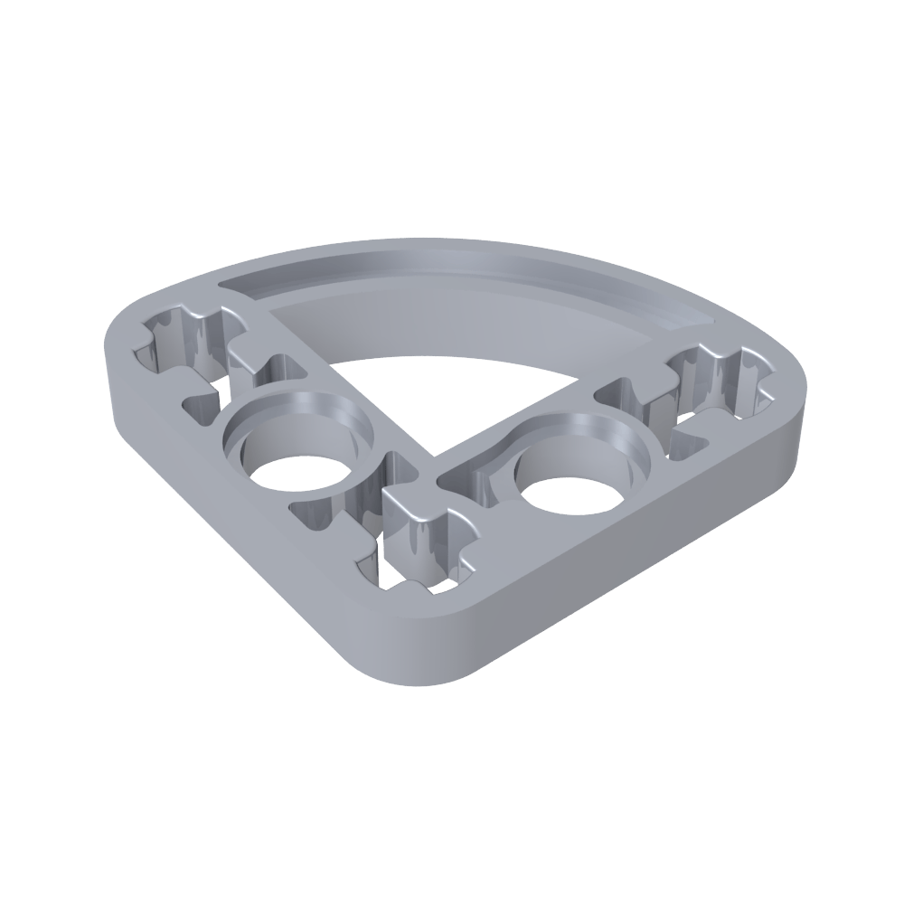 Viga técnica 3 x 3 en forma de L con un cuarto de elipse delgado-MyGobricksEs