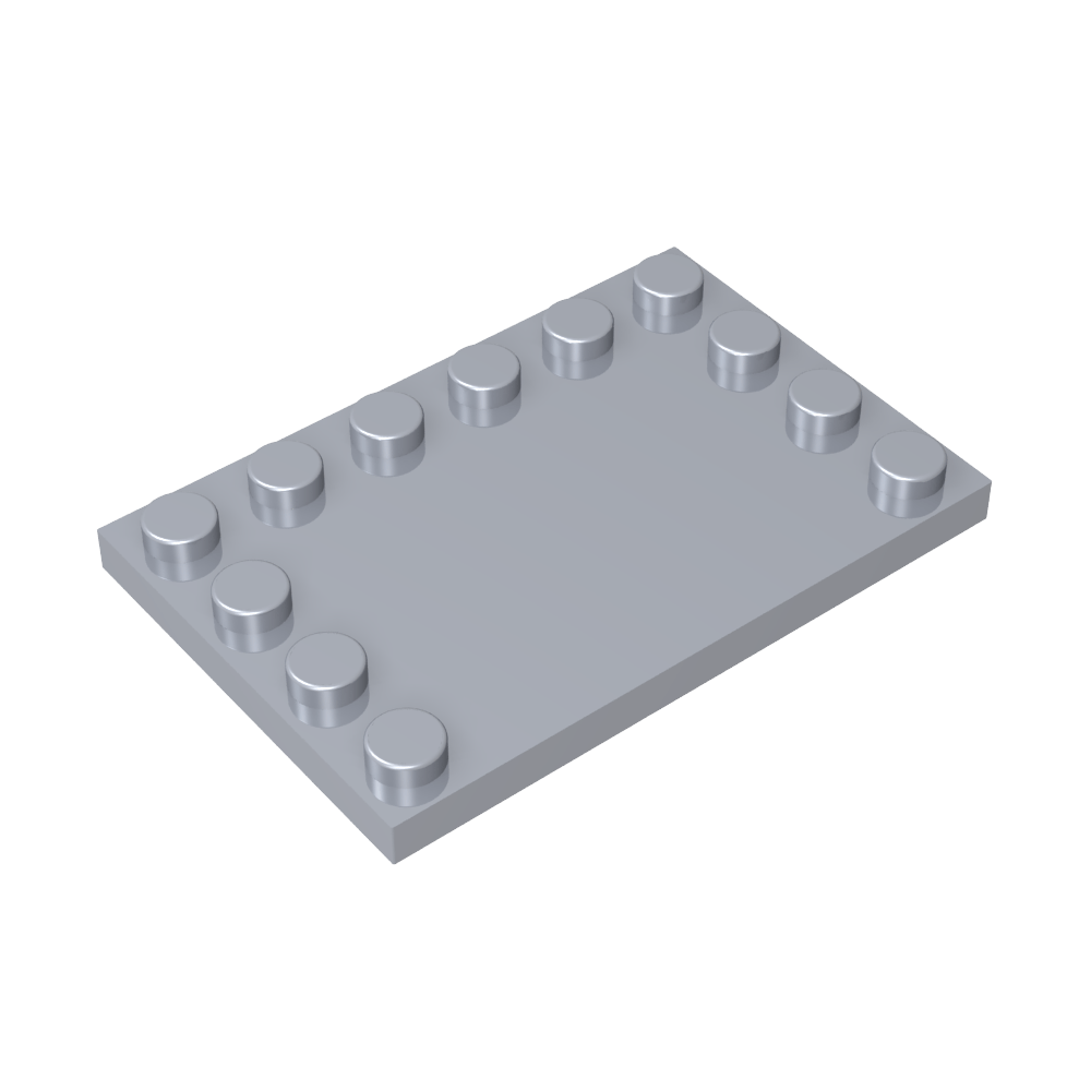 Placa especial 4 x 6 con tacos en 3 bordes-MyGobricksEs