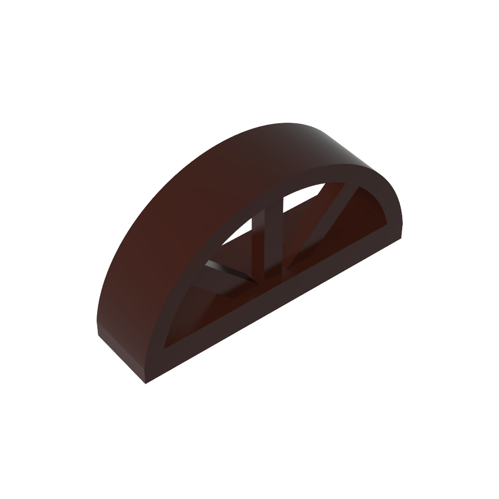 Ventana de 1 x 4 x 1 2/3 con parte superior redondeada con radios-MyGobricksEs